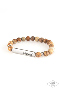Born Blessed - Paparazzi - Brown Urban Stone Blessed Stretchy Bracelet