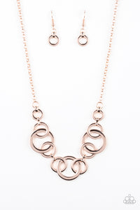 Going In Circles - Paparazzi - Rose Gold Necklace