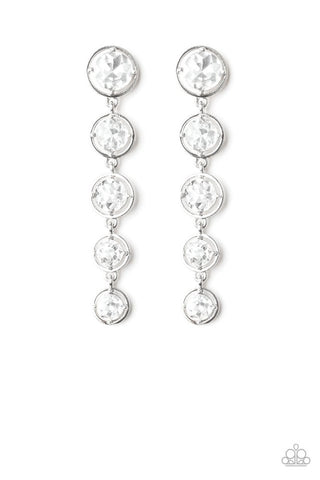 Drippin' In Starlight - Paparazzi - White Post Earrings