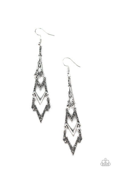 Electric Shimmer - Paparazzi - Silver Earrings