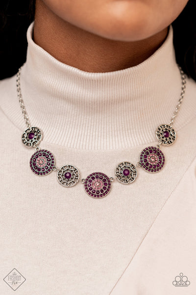 Farmers Market Fashionista - Paparazzi - Purple Rhinestone Nov Fashion Fix Necklace