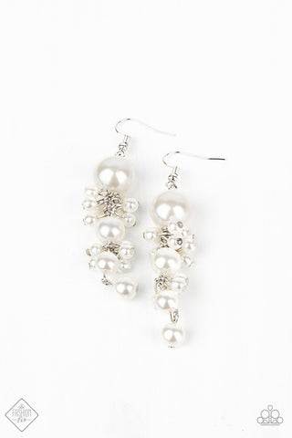 Ageless Applique - Paparazzi - White Pearl Tassel Earrings