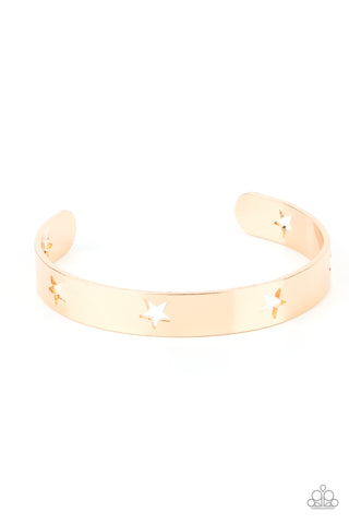 American Girl Glamour - Paparazzi - Gold Star Cut Out Cuff Bracelet