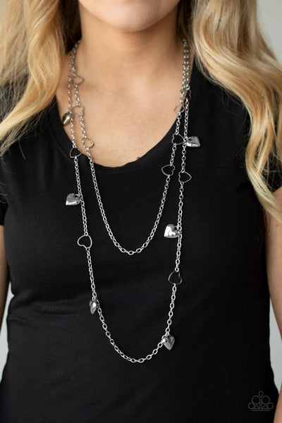 Chicly Cupid - Paparazzi - Silver Heart Layered Necklace