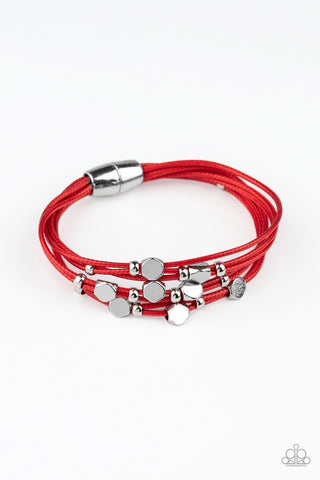 Cut The Cord - Paparazzi - Red Magnetic Bracelet
