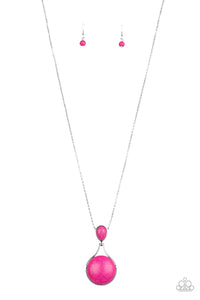 Desert Pools - Paparazzi - Pink Stone Pendant Necklace
