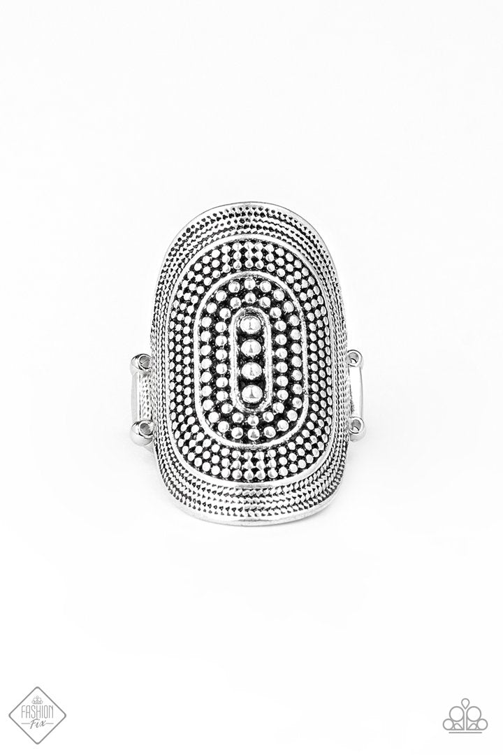 Dotted Decor - Paparazzi - Silver Studded Ring