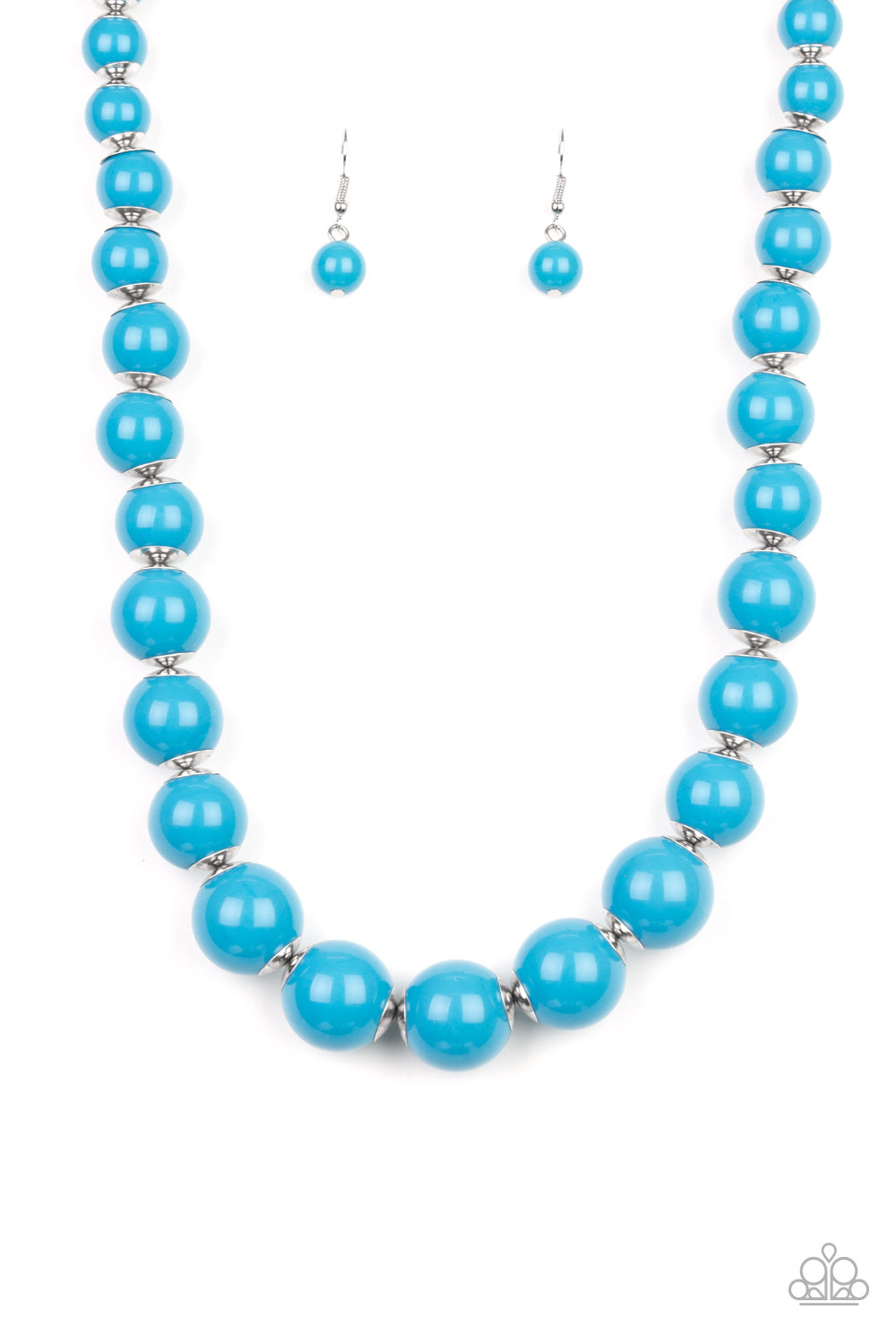 Everyday Eye Candy – Paparazzi – Blue Bead Silver Necklace