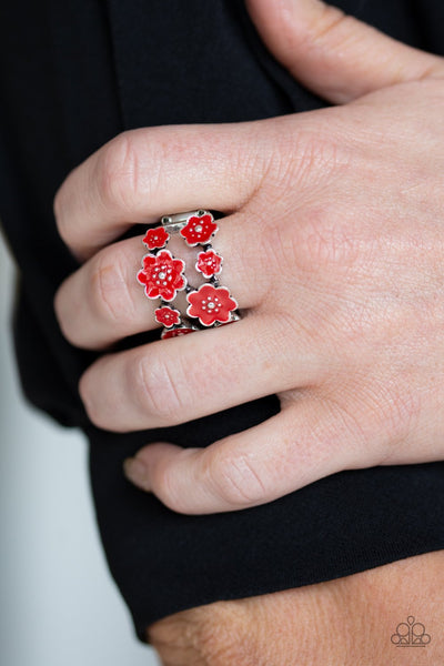 Floral Crowns - Paparazzi - Red Ring