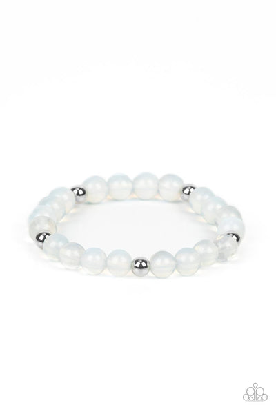 Forever and a DAYDREAM - Paparazzi - White Opalescent Bead Stretchy Bracelet
