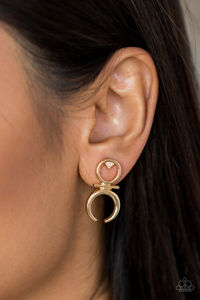 Giza Goddess - Paparazzi - Gold Geometric Post Earrings