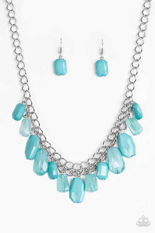Glacier Goddess - Paparazzi - Blue Faceted Bead Necklace