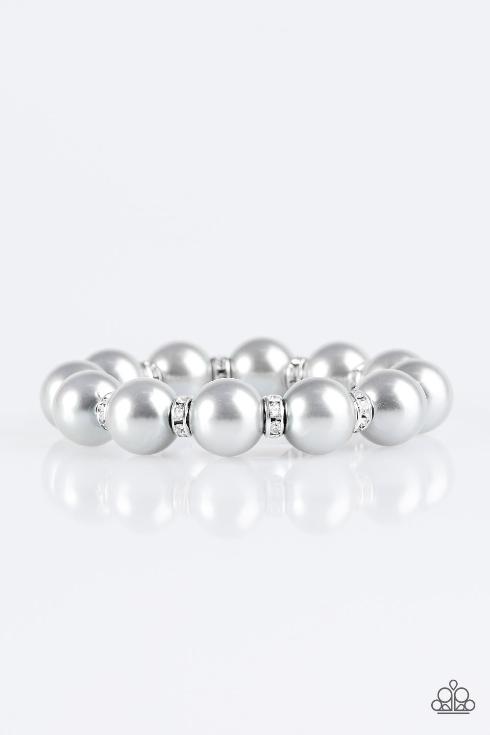 Here Comes The BRIDESMAID - Paparazzi - Silver Pearl Stretchy Bracelet