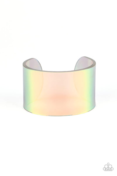 Holographic Aura – Paparazzi – Multi Acrylic Resin Cuff Bracelet – 2020 Convention Exclusive