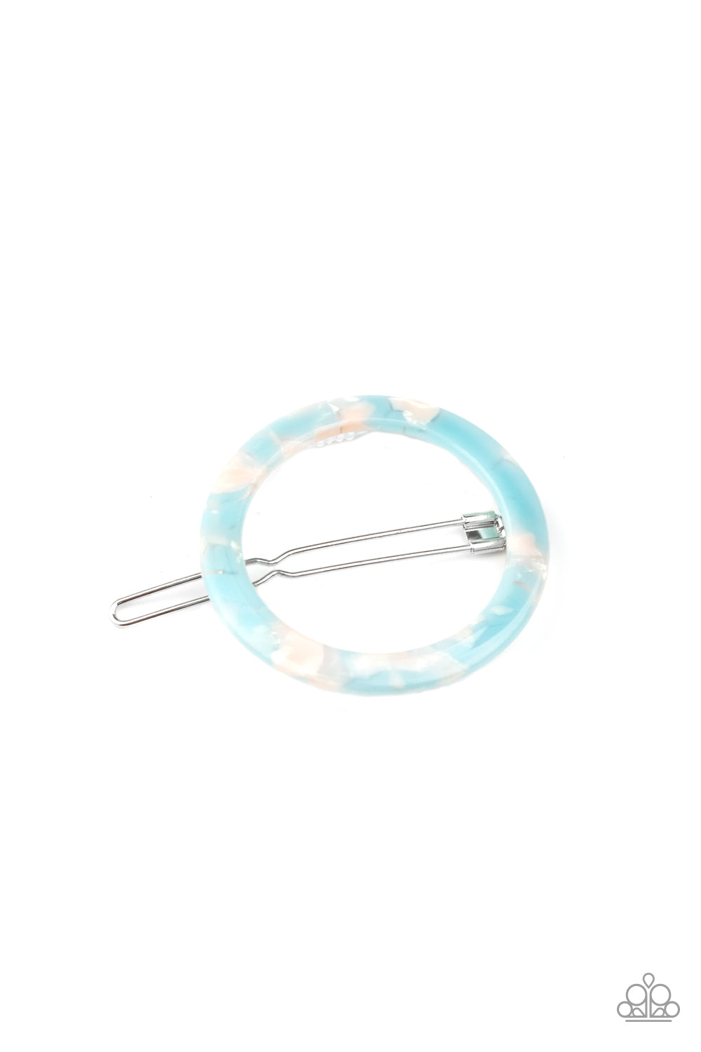 In The Round - Paparazzi - Blue and Pink Acrylic Circle Hair Clip