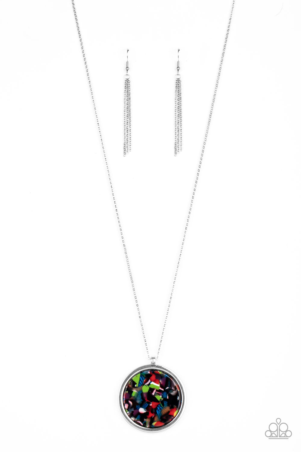 Its POP Secret! - Paparazzi - Multi Colored Acrylic Circular Pendant Necklace