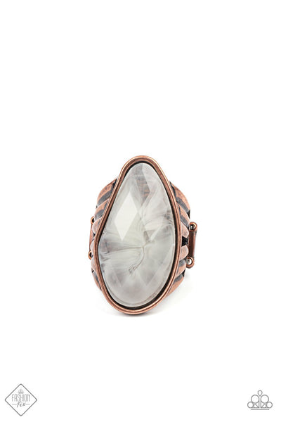Magically Mystified - Paparazzi - Copper Frame Cloudy Stone Ring