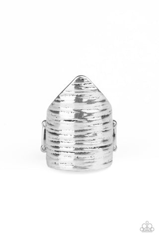 Make Your Mark - Paparazzi - Silver Triangle Frame Ring
