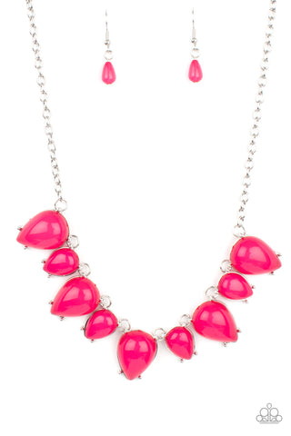 Pampered Poolside - Paparazzi - Pink Teardrop Necklace