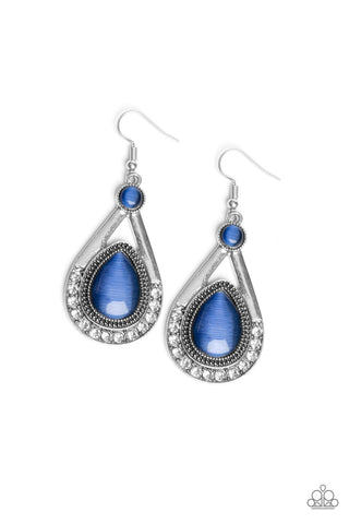 Pro Glow - Paparazzi - Blue Moonstone Silver Teardrop Earrings