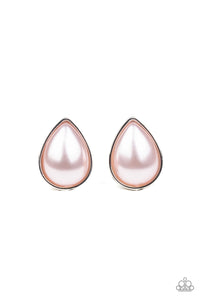 SHEER Enough - Paparazzi - Pink Pearl Teardrop Post Earrings