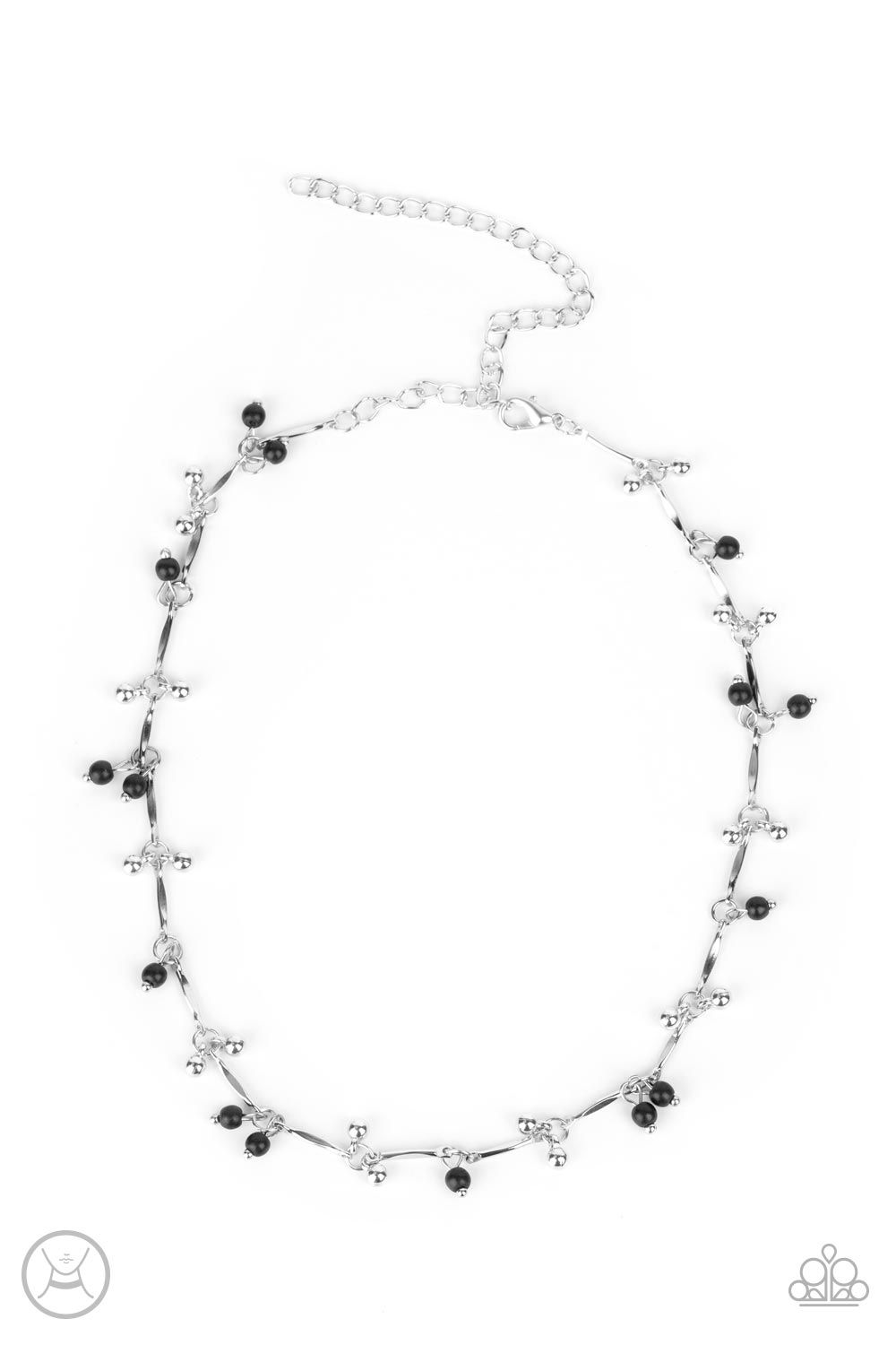 Sahara Social - Paparazzi - Black and Silver Bead Choker Necklace