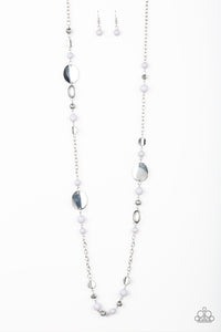 Serenely Springtime - Paparazzi - Silver and Grey Bead Disc Necklace