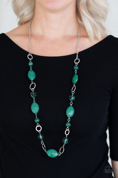 Shimmer Simmer - Paparazzi - Green Necklace