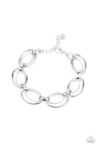 Simplistic Shimmer - Paparazzi - Silver Oval Clasp Bracelet