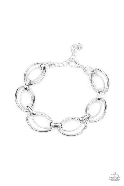 Simplistic Shimmer - Paparazzi - Silver Oval Clasp Bracelet
