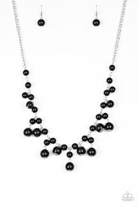 Soon To Be Mrs. - Paparazzi - Black Bubbly Cascading Bead Short Necklace