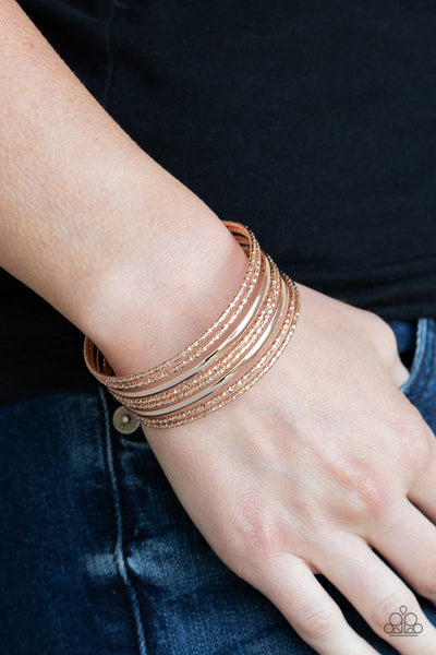 Stack Shack - Paparazzi - Rose Gold Smooth Textured Rose Gold Cuff Bracelet
