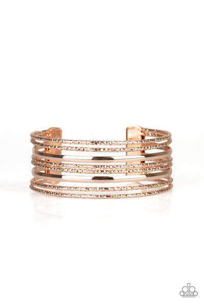 Stack Shack - Paparazzi - Rose Gold Smooth Textured Rose Gold Cuff Bracelet