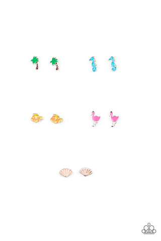 Beach Theme Post Children's Earrings - Paparazzi Starlet Shimmer