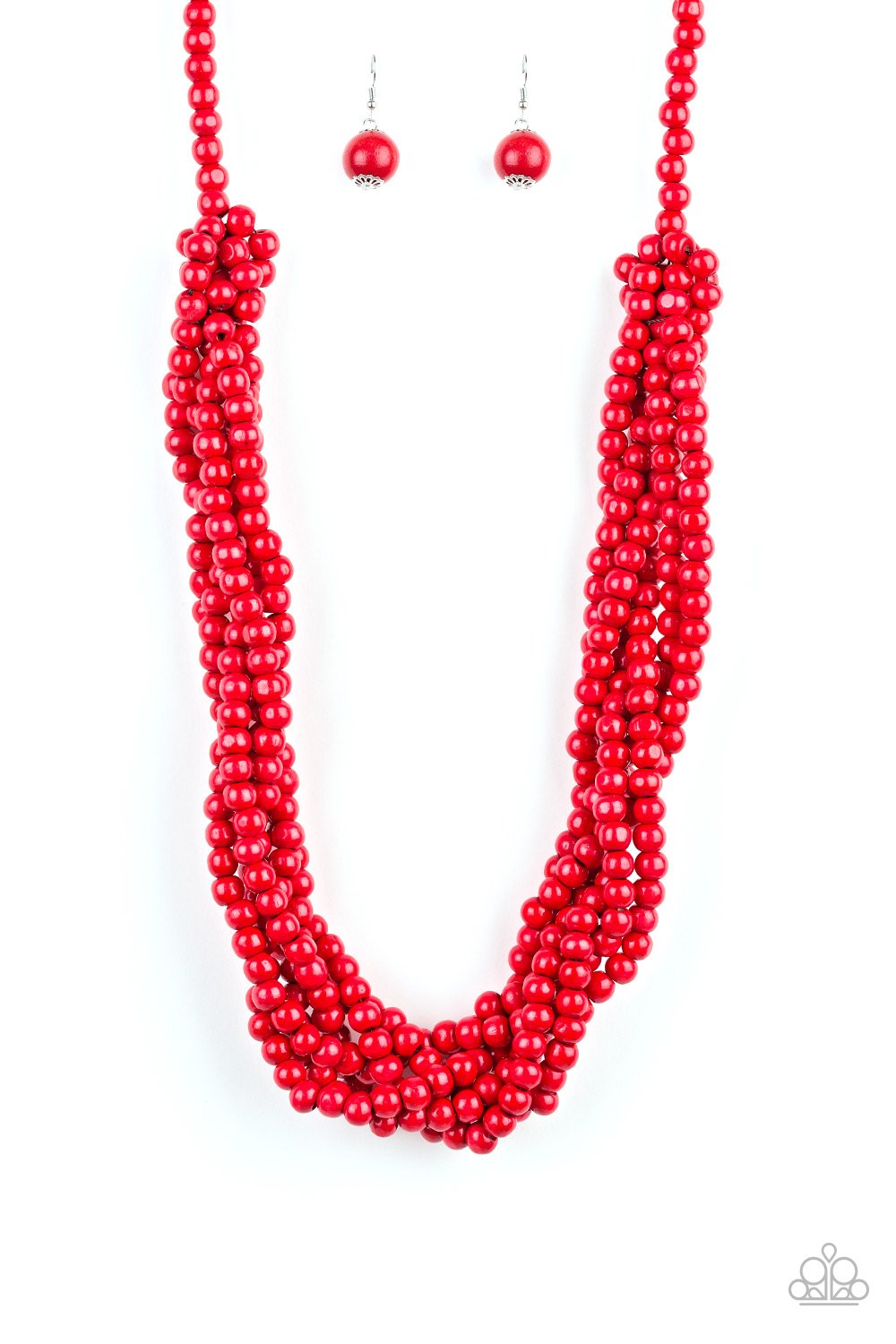 Tahiti Tropic - Paparazzi - Red Wood Bead Necklace