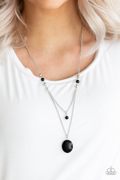Time To Hit The ROAM - Paparazzi - Black Bead Tiered Necklace
