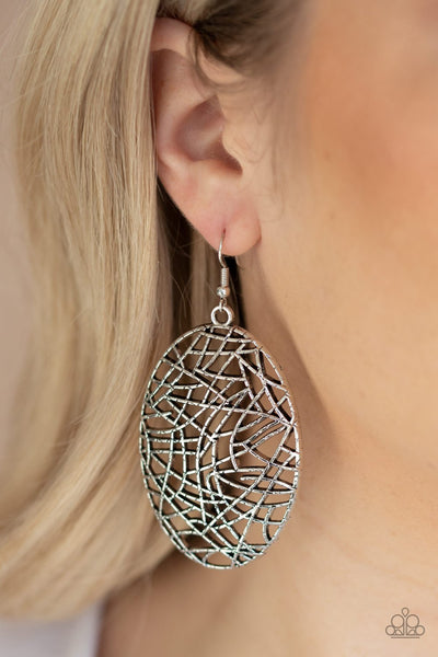 Way Out of Line - Paparazzi - Silver Earrings