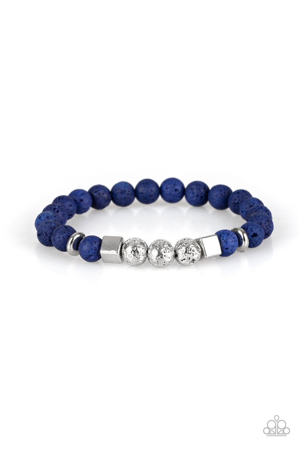 SENSEI and Sensibility - Paparazzi - Blue Lava Bead Stretchy Bracelet