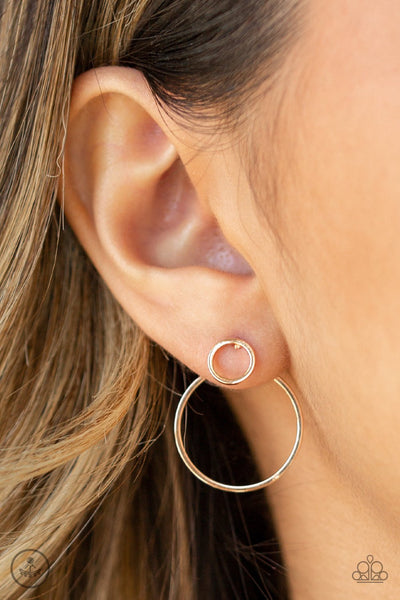 Spin Cycle - Paparazzi - Rose Gold Post Earrings