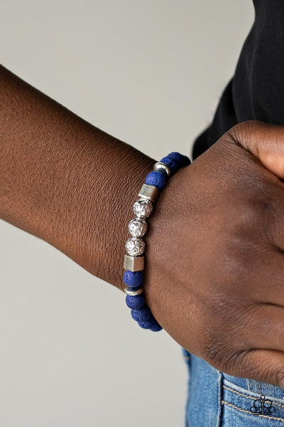 SENSEI and Sensibility - Paparazzi - Blue Lava Bead Stretchy Bracelet
