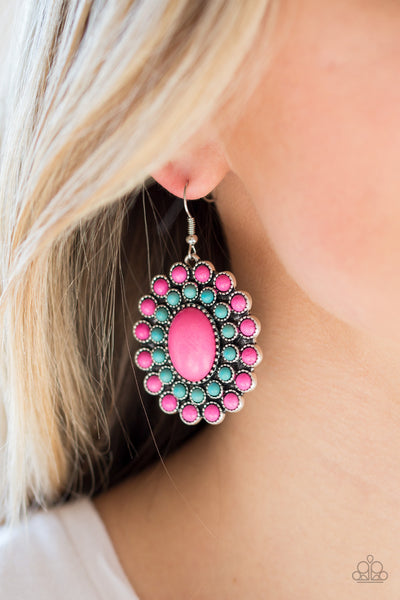 Stone Solstice - Paparazzi - Pink Earrings